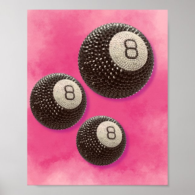 Glimrande 8-boll Glamör Design, Roligt Turtecken Poster (Framsidan)