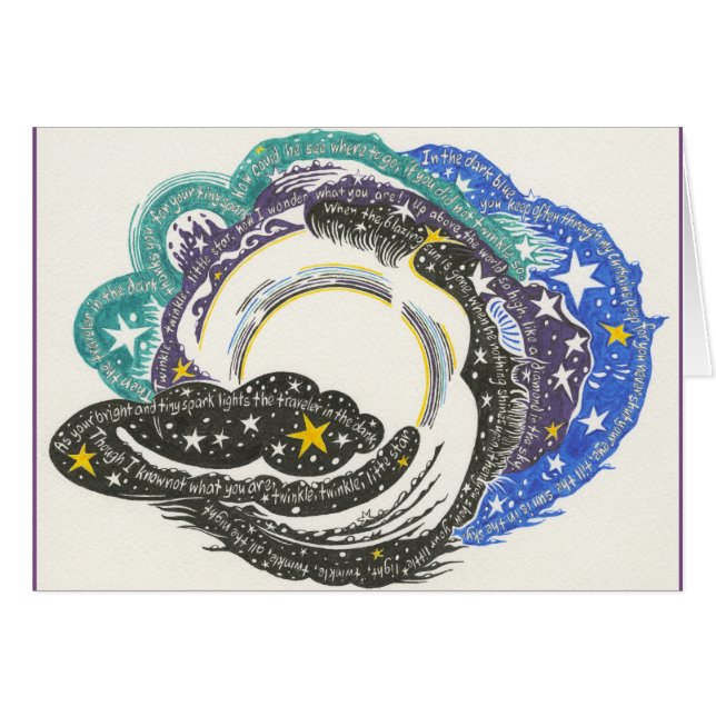 Glimt glimt, lite stjärnakort hälsningskort (Framsidan Horizontal)