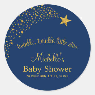 Glimt som skjuter lite baby shower för runt klistermärke