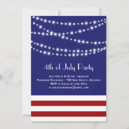 Glimtljus 4th av den Juli partyinbjudan Inbjudningar