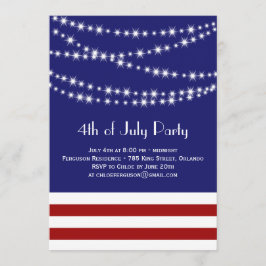 Glimtljus 4th av den Juli partyinbjudan Inbjudningar