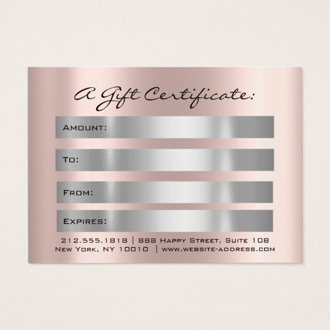 Glippscertifikat Drives Sparkly Grått Makeup Might Visitkort (Baksidan)