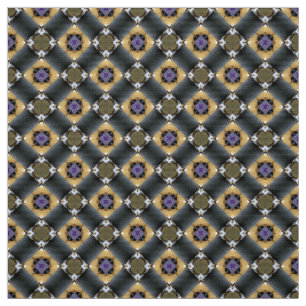 Glitch2 Blue Grått Fabric Tyg