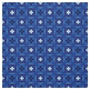 Glitch2 Blue White Furniture Fabric Tyg
