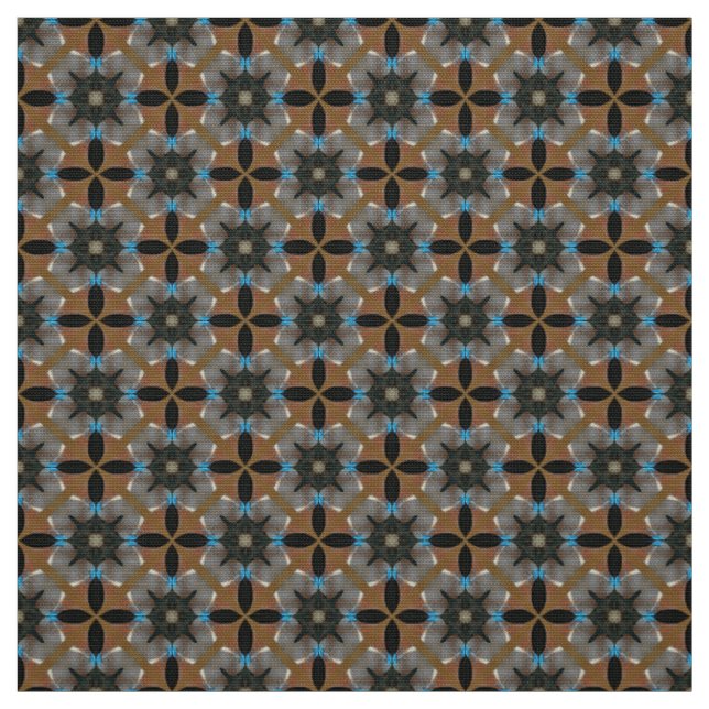 Glitch2 Brown Grått Blå möbeltyg Tyg (Provkarta)