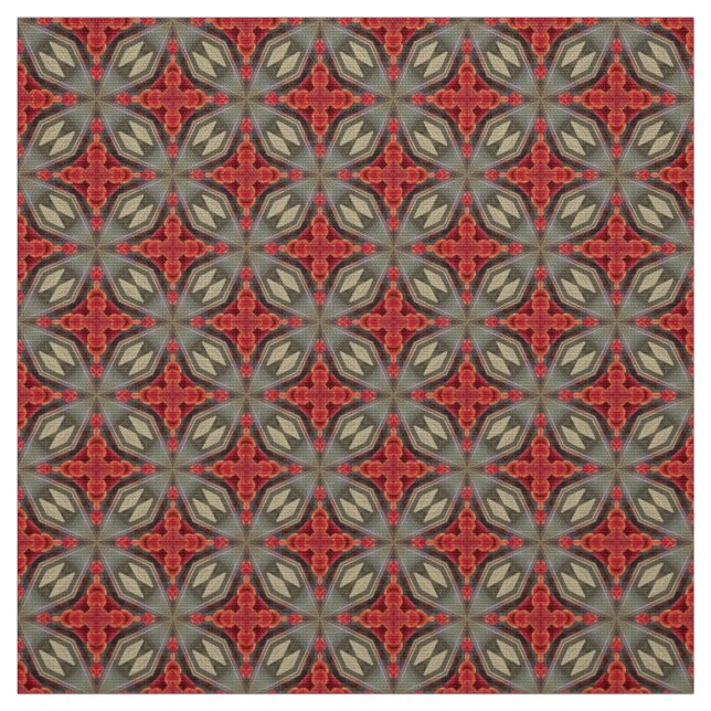Glitch2 Deep Crimson Red mönster Tyg (Provkarta)