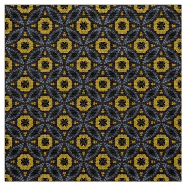 Glitch2 Ginger Brown Teal Fabric Tyg (Provkarta)