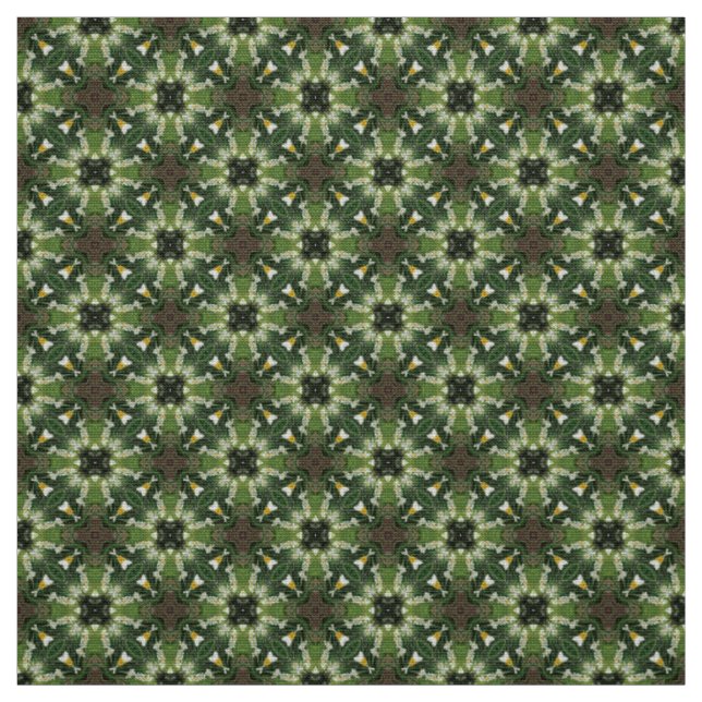 Glitch2 Grönt Smoke Brown mönster Tyg (Provkarta)