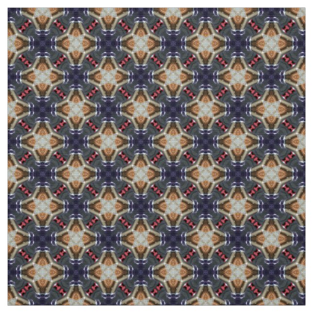 Glitch2 Midnight Blue cyan Tiles Fabric Tyg (Provkarta)