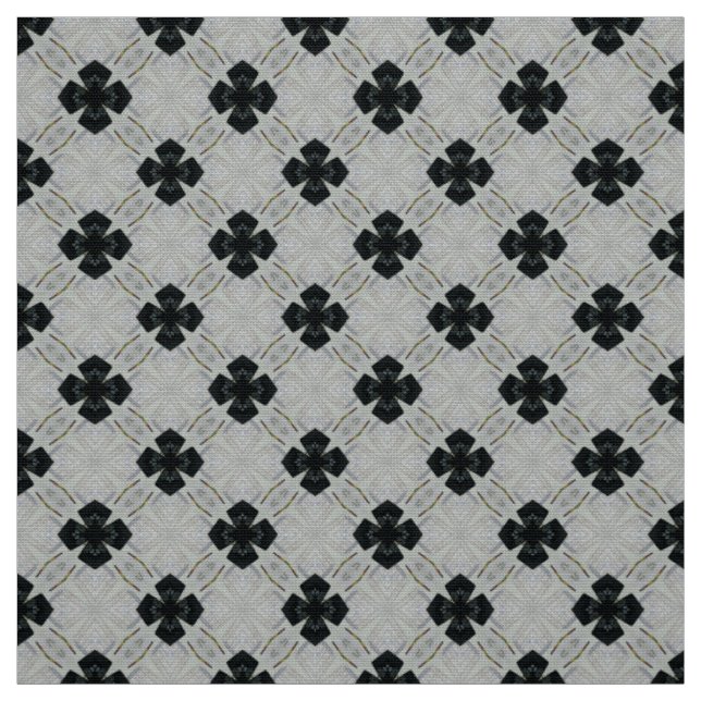 Glitch2 Svart och vitt sigill kor Fabric Tyg (Provkarta)