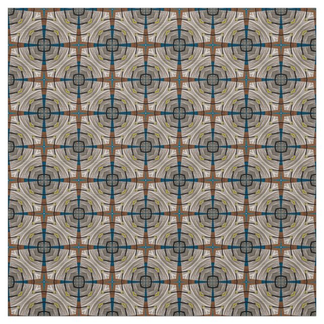 Glitch2 Teal Brown möbeltyg Tyg (Provkarta)