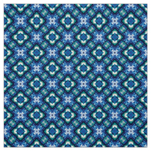 Glitch2 White Blue Quilting Crafts Fabric Tyg