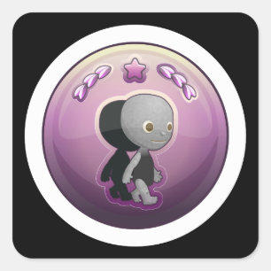 Glitch Achievement stalker non creepy-beteckning Fyrkantigt Klistermärke