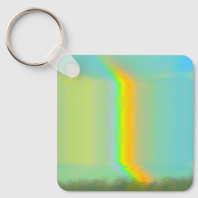 Glitch Aesthetic Rainbow Dream Keychain Nyckelring (Framsida)