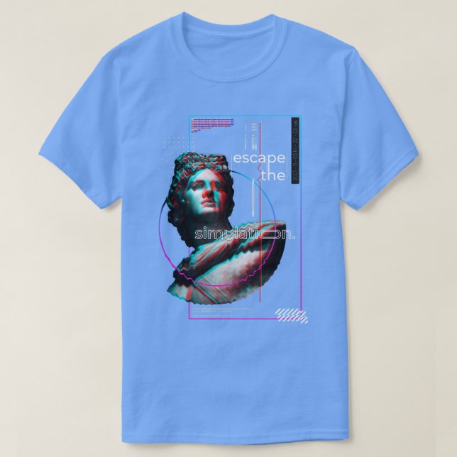 Glitch Apollo Aesthetic Streetwear T Shirt (Design framsida)