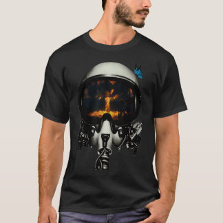 Glitch Art atombomb i stridspiloters hjälm T Shirt