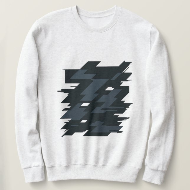 Glitch Art Herr Basic Tröja Lång Ärmad Tröja (Design framsida)
