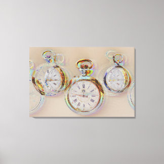 glitch art på en uppsättning antika klockor canvas