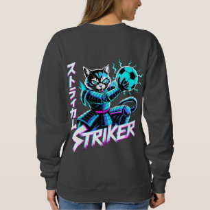 Glitch Art Samurai Striker Cat För Spelare & Anime T Shirt