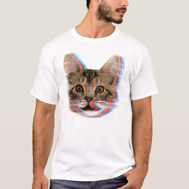 Glitch cat v2 t shirt (Framsida)