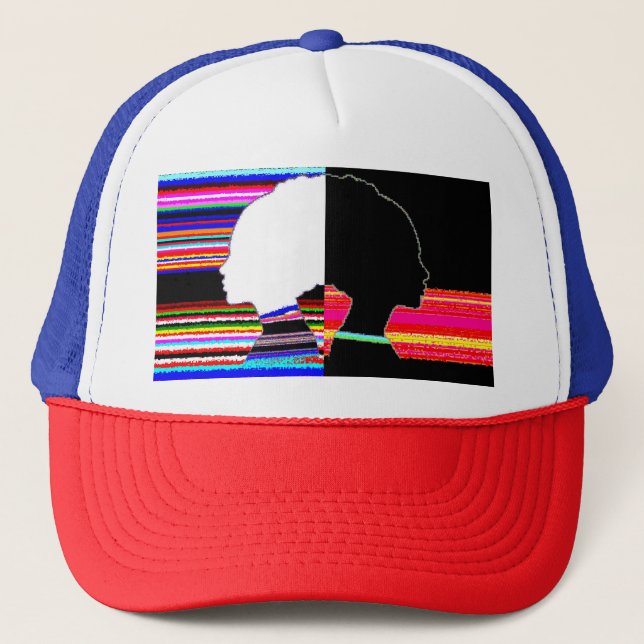 Glitch Contrast Profiles – Pop Art Trucker Cap Keps (Framsida)