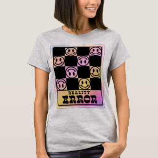 Glitch Core Glada Ansikten T Shirt