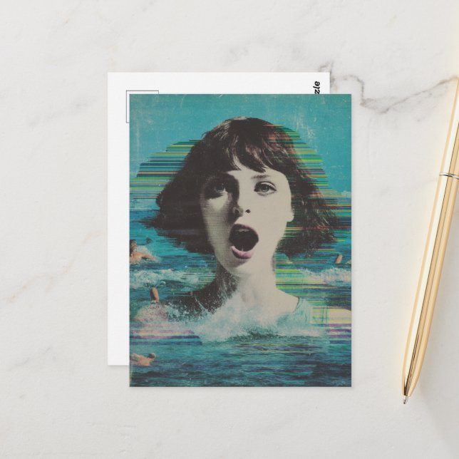 Glitch Dam vid Beach Vykort (Fram/Back In Situ)