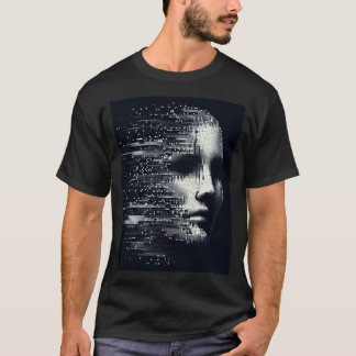 Glitch Essence - Abstrakt Digital Porträtt Tee