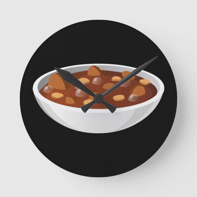 Glitch Food kött gumbo Rund Klocka (Framsida)
