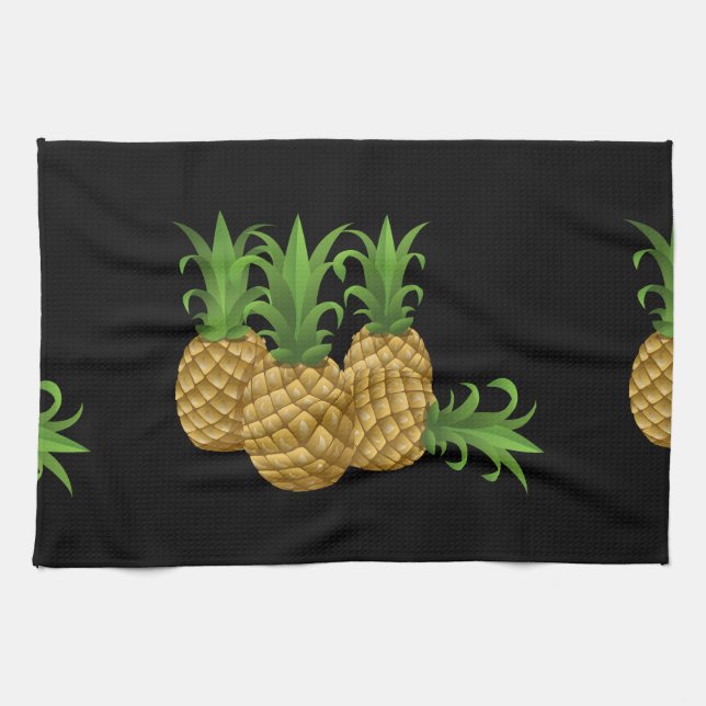Glitch Food pineapple Kökshandduk (Horisontell)