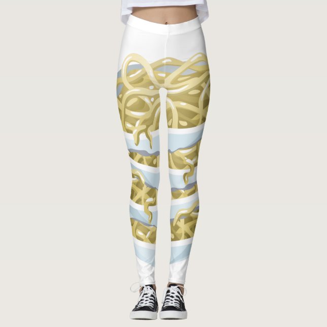 Glitch Food-slättnoodlar Leggings (Framsida)