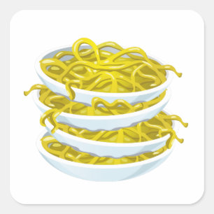 Glitch Food tangy noodles Fyrkantigt Klistermärke