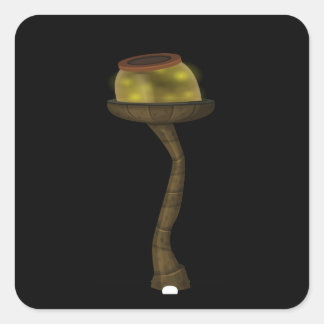 Glitch-golvlampa för möbler med eldfast lampa burk fyrkantigt klistermärke