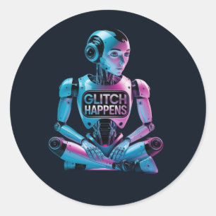 ❤️ GLITCH HÄNDER! Funny Ai Chatbot Suppon Memes Runt Klistermärke