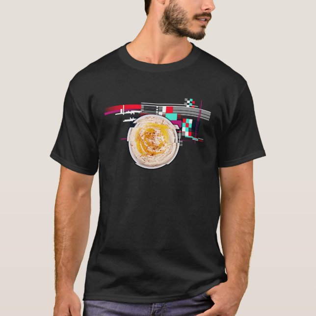 Glitch Hummus Middle Eastern Kitchen Men Women Chi T Shirt (Framsida)