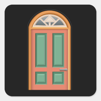 Glitch-möbeldörr färg orange-trädörr fyrkantigt klistermärke