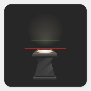 Glitch-möbelns stora spotlight-pedestal fyrkantigt klistermärke