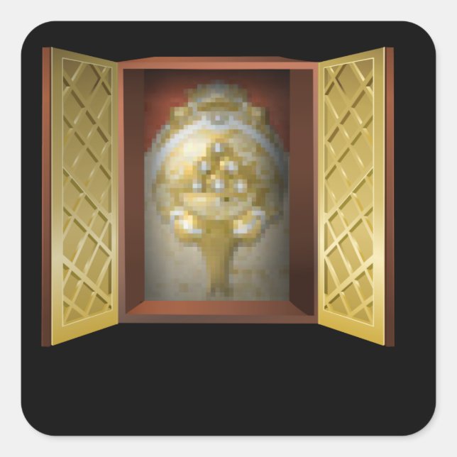 Glitch-möbelväggsdepån Fyrkantigt Klistermärke (Framsida)