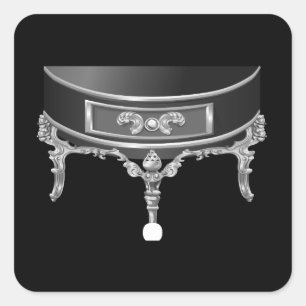 Glitch-möbler som är avtagbara baroque side bord b fyrkantigt klistermärke