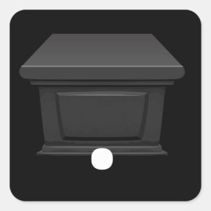 Glitch möbler, stor, svart onxy kort-topp fyrkantigt klistermärke