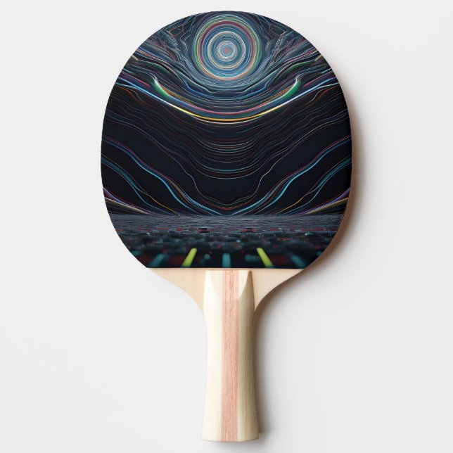 Glitch Mörker skräckfull resa färgad Pingisracket (Framsidan)