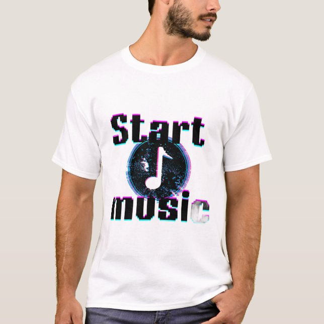 Glitch-musik T-shirt (Framsida)