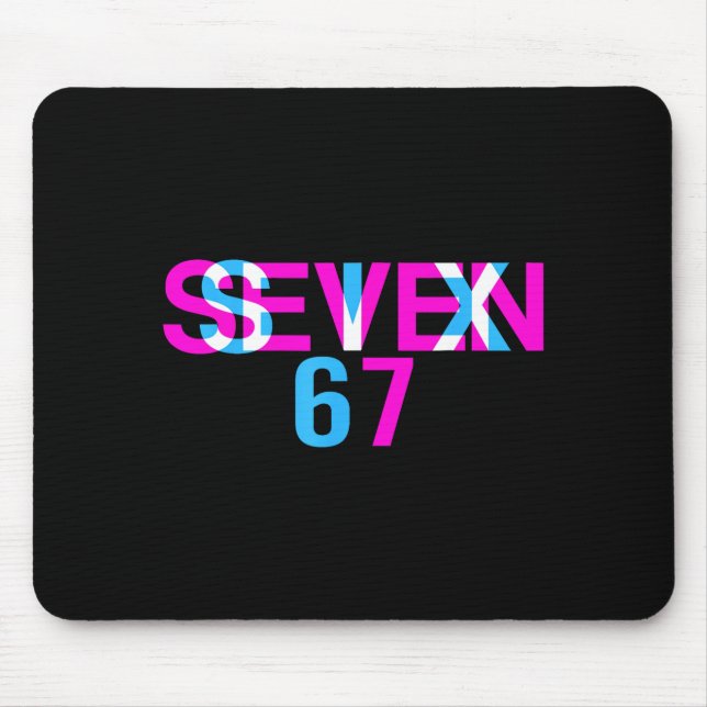 Glitch Optical Illusion Funny Six Seven 67 Meme Ge Musmatta (Framsidan)