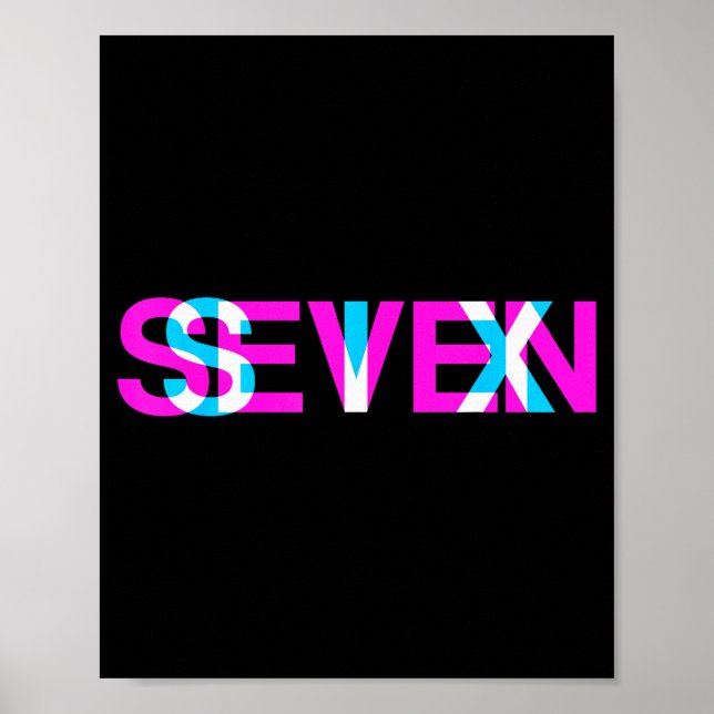 Glitch Optical Illusion Six Seven 6 7 Meme Gen Alp Poster (Framsidan)
