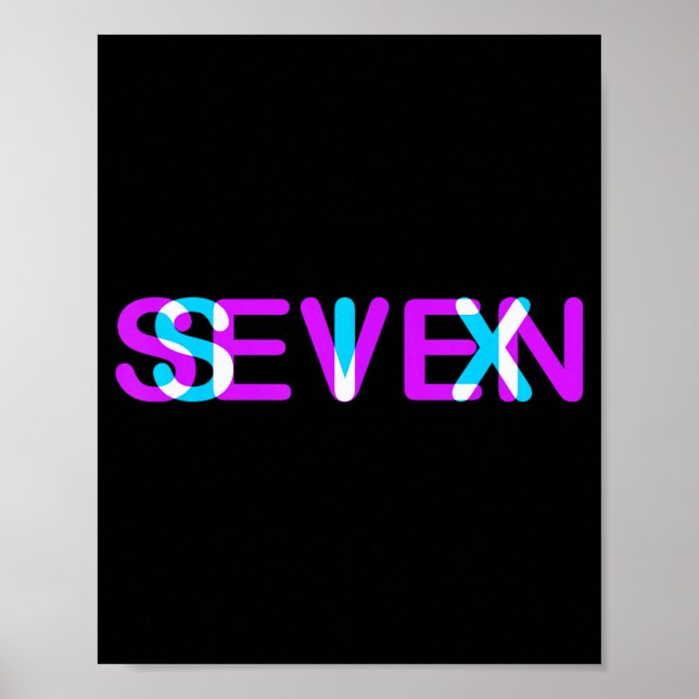 Glitch Optical Illusion Six Seven 6 7 Meme Gen Alp Poster (Framsidan)