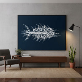 Glitch Pixel Vit Fisk Väggkonst Canvastryck