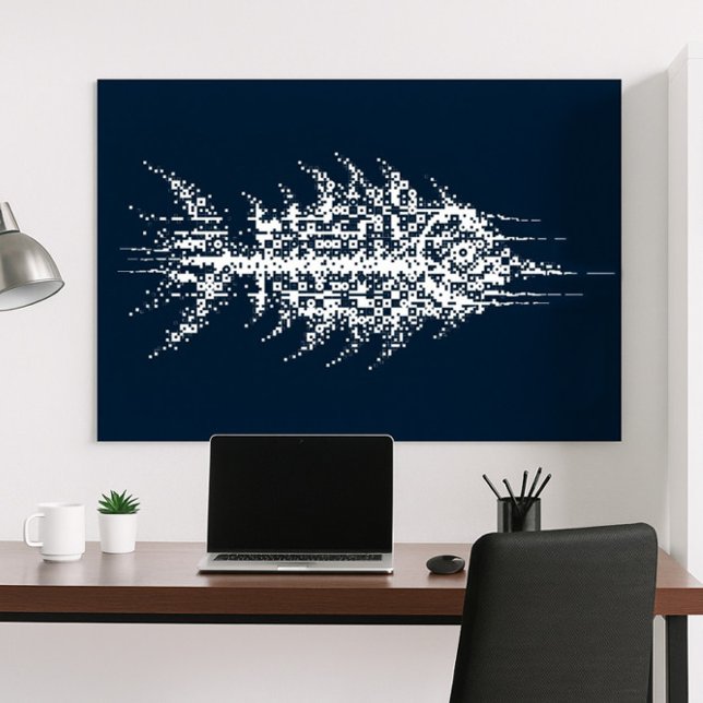 Glitch Pixel White Fish Wall Art Poster (Skapare uppladdad)