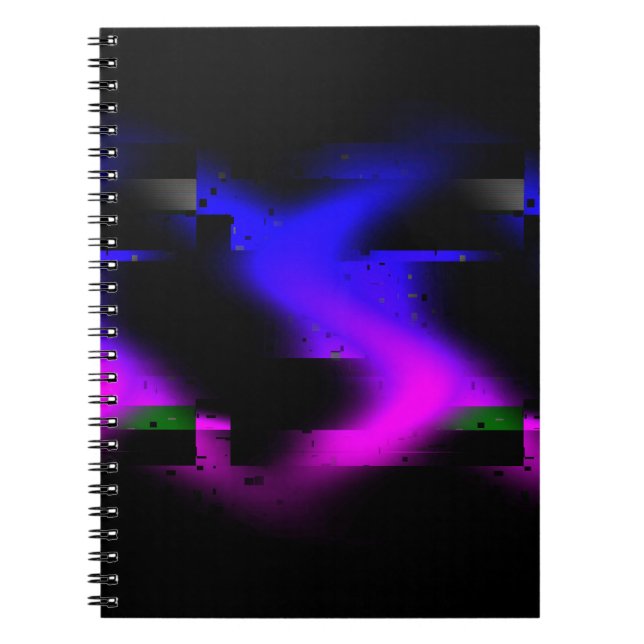 Glitch Plasma Black Anteckningsbok (Framsidan)