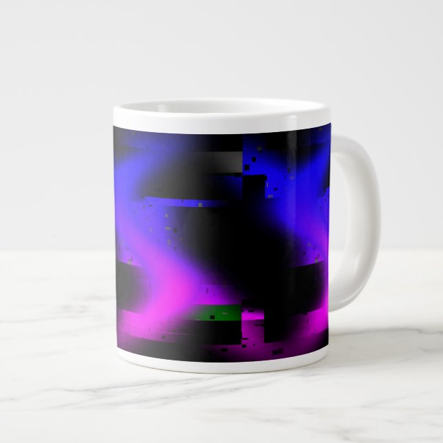 Glitch Plasma Black Jumbo Mugg (Framsida höger)