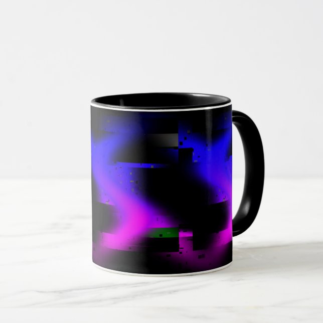 Glitch Plasma Black Mugg (Framsida höger)